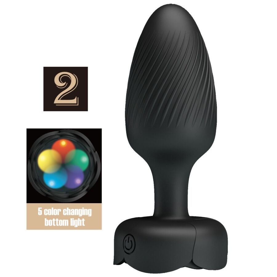 Plug anal Plug anal varian avec lumière led noir 10,8 cm – Anal toys