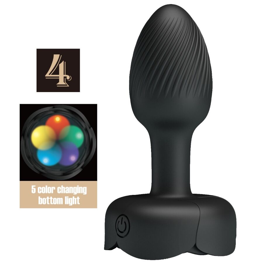 Plug anal Plug anal olman avec lumière led noir 8,8 cm – Anal toys