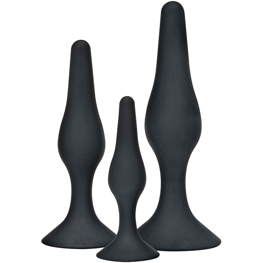 Plug anal Plug anal curvy companions 3 pièces noir – Toyjoy