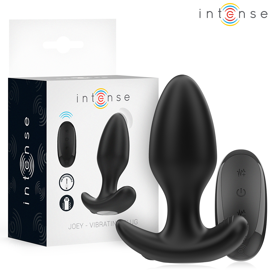 Plug anal Joey 10 Vibrations Noir Télécommande – Intense Anal Toys