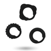 Addicted Toys Lot 3 C-Rings Noirs seul sur fond blanc