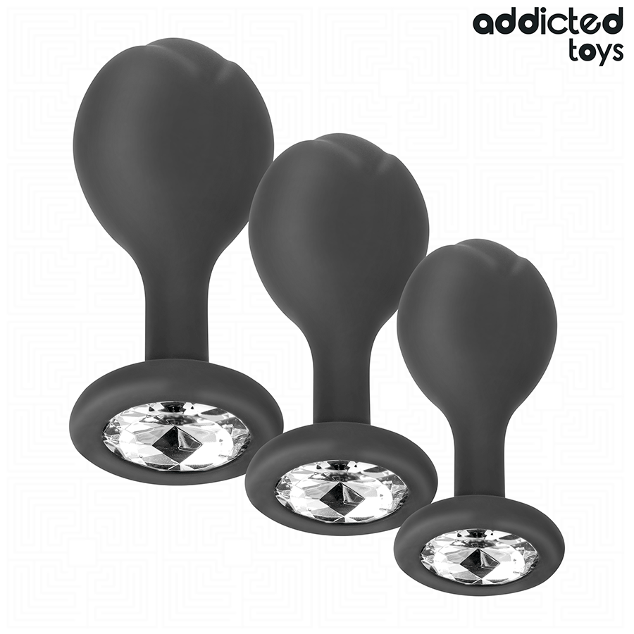 Addicted Toys Lot 3 Plugs Bijou seul sur fond blanc