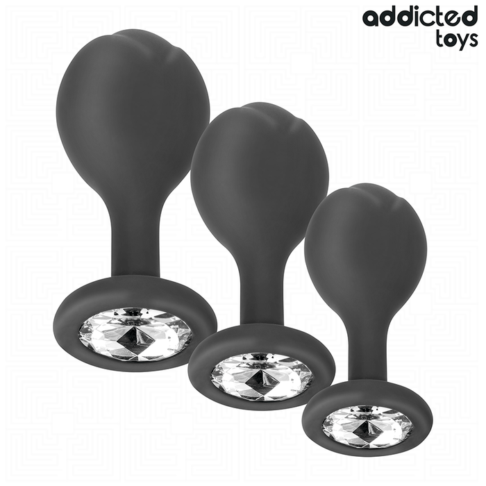Addicted Toys Lot 3 Plugs Bijou seul sur fond blanc