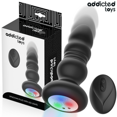 Addicted Toys Plug Rotatif Vibrant LED seul sur fond blanc