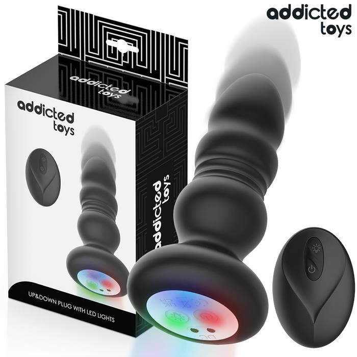 Addicted Toys Plug Rotatif Vibrant LED seul sur fond blanc