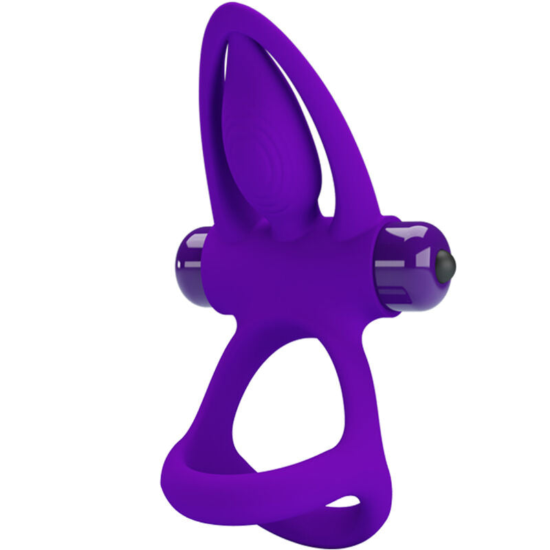 Anneau pénien vibrant À tête profilée 10 modes – Pretty Love – Violet