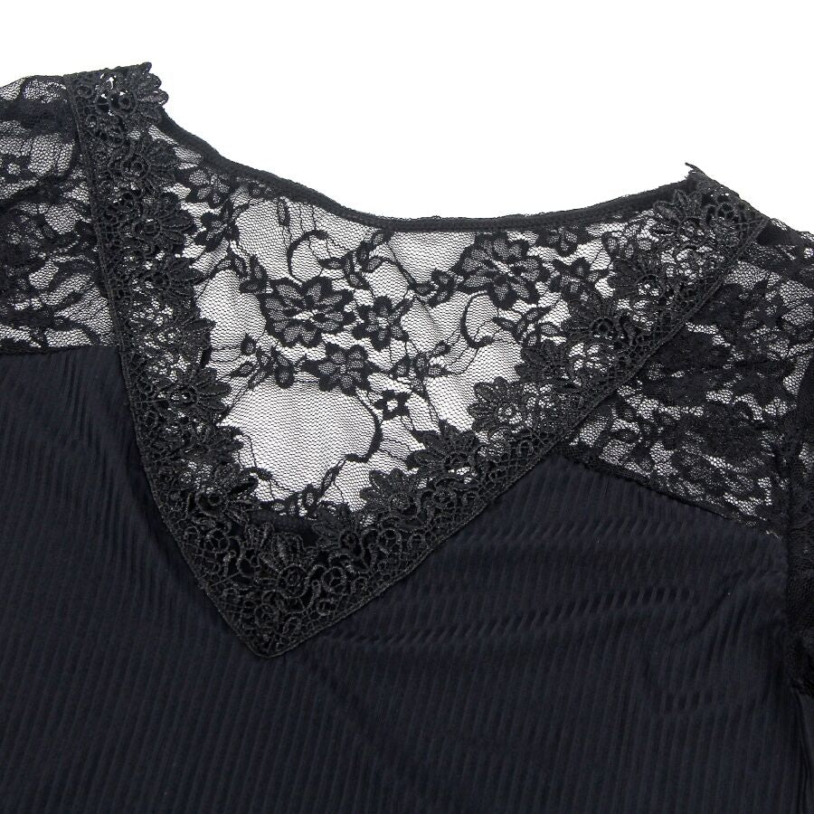 Body floral noir à manches évasées S/M – Subblime – vue complémentaire