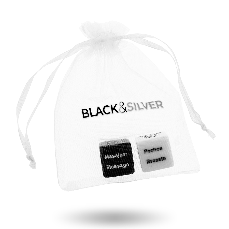 Dés érotiques pour couple Black&Silver 2 cm