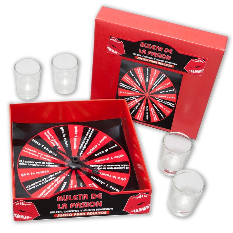 Jeu La Roulette de la Passion avec quatre verres – Diablo Picante