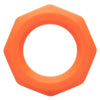 Anneau pénien Alpha Liquid Silicone Sexagon orange – CalExotics — produit seul sur fond blanc