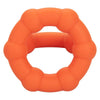 Double anneau pénien Alpha Liquid Silicone All Star orange – CalExotics — produit seul sur fond blanc