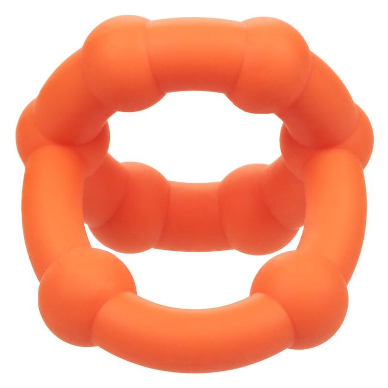 Double anneau pénien Alpha Liquid Silicone All Star orange – CalExotics — autre vue