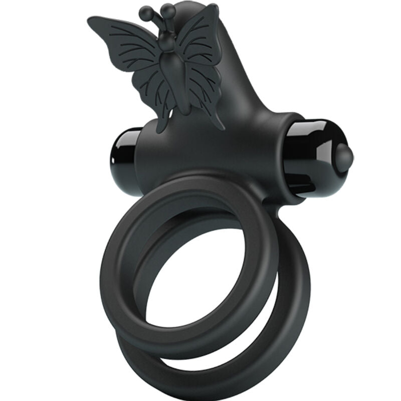 Double anneau vibrant Passionate Ring IX – Pretty Love — produit seul sur fond blanc