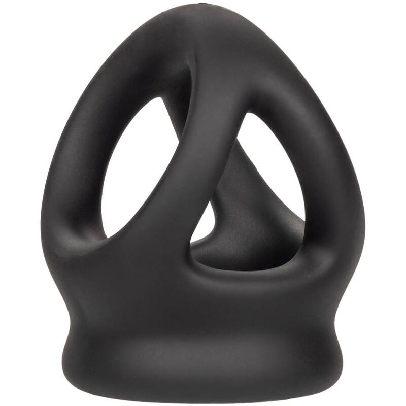 Double anneau Alpha Liquid Silicone Dual Cage & Ring noir – CalExotics — autre vue