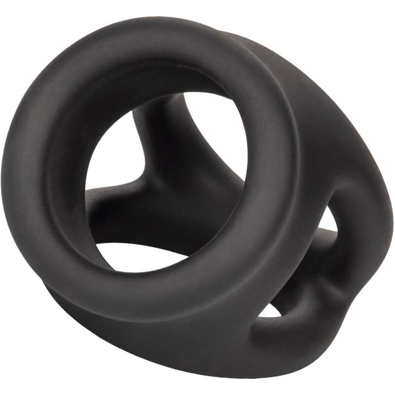 Double anneau Alpha Liquid Silicone Dual Cage & Ring noir – CalExotics — autre vue