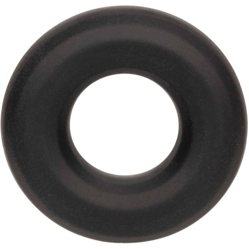 Anneau Alpha Liquid Silicone Prolong Medium noir – CalExotics — produit seul sur fond blanc