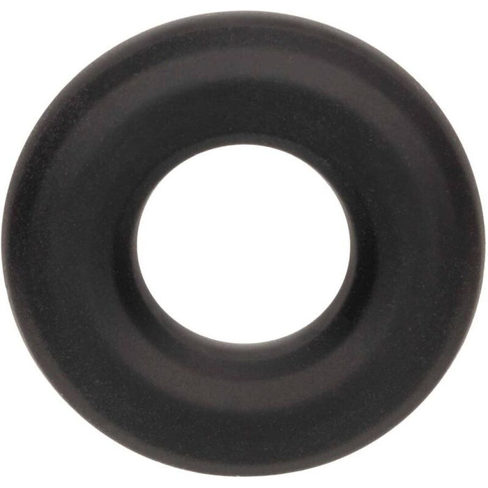 Anneau Alpha Liquid Silicone Prolong Medium noir – CalExotics — produit seul sur fond blanc