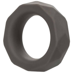 Anneau Alpha Liquid Silicone Prolong Prismatic gris – CalExotics — produit seul sur fond blanc