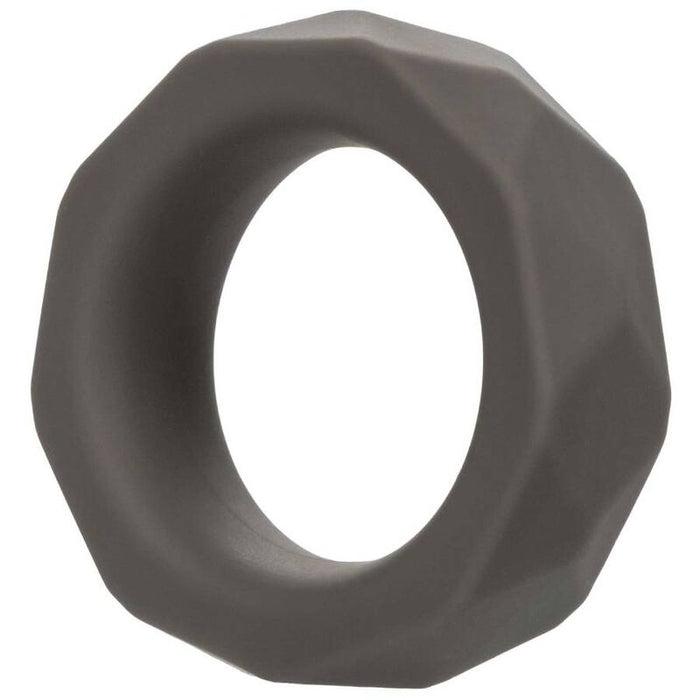 Anneau Alpha Liquid Silicone Prolong Prismatic gris – CalExotics — produit seul sur fond blanc