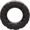 Anneau Alpha Liquid Silicone Prolong Tread noir – CalExotics — produit seul sur fond blanc