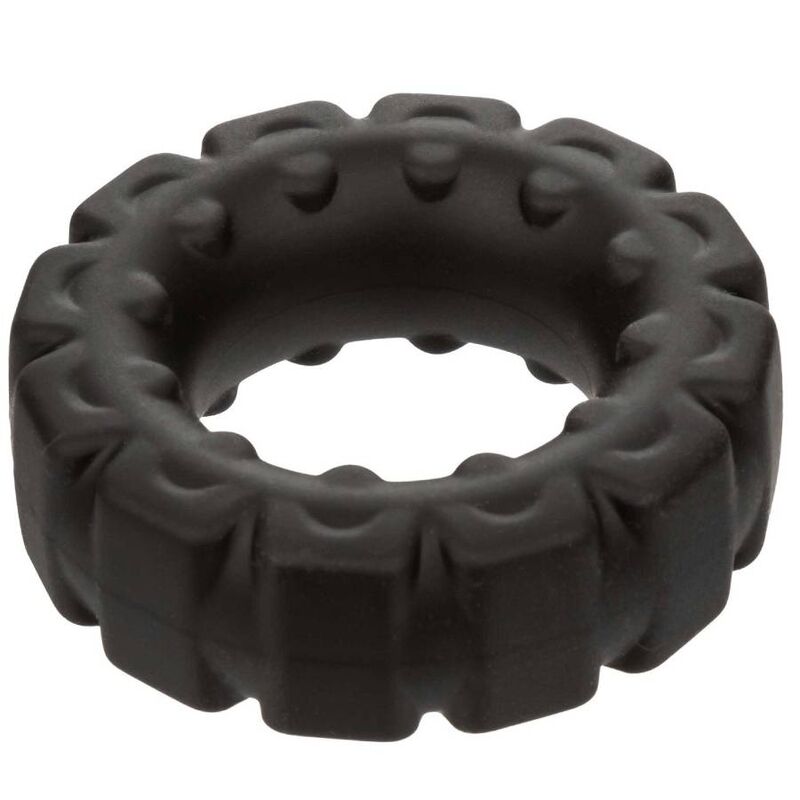 Anneau Alpha Liquid Silicone Prolong Tread noir – CalExotics — autre vue