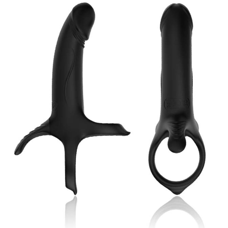 Gode vibrant noir avec anneaux de maintien – Armony — autre vue
