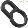 Double anneau pénien Bobby en silicone noir – Intense — produit seul sur fond blanc
