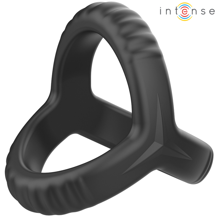 Double anneau pénien Carson noir – Intense — produit seul sur fond blanc