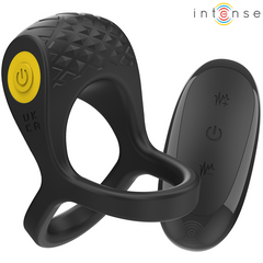 Double anneau vibrant télécommandé Alex noir – Intense — produit seul sur fond blanc