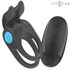 Double anneau vibrant rabbit Sam noir – Intense — produit seul sur fond blanc