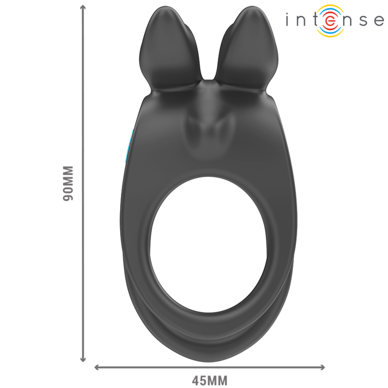 Double anneau vibrant rabbit Sam noir – Intense — autre vue