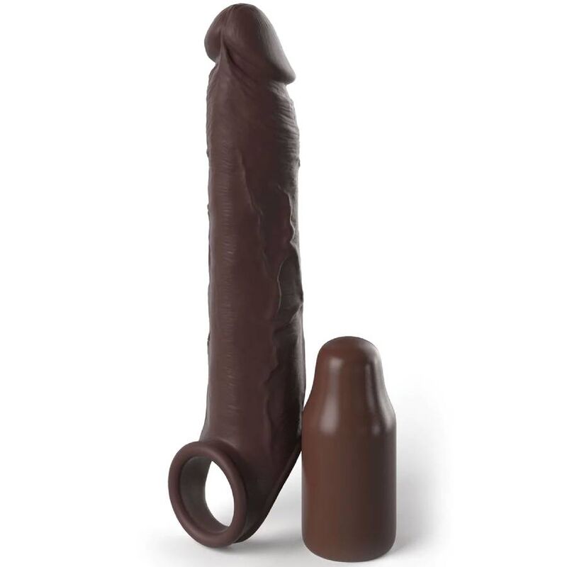 Gaine pénienne Fantasy X-Tensions Elite avec sangle – Pipedream – Marron — 17,78 cm, insert 7,6 cm