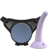 Harnais Body Dock SE et gode violet seuls sur fond blanc – Dillio