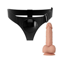 Harnais noir et gode Jerry sur fond blanc – Pretty Love