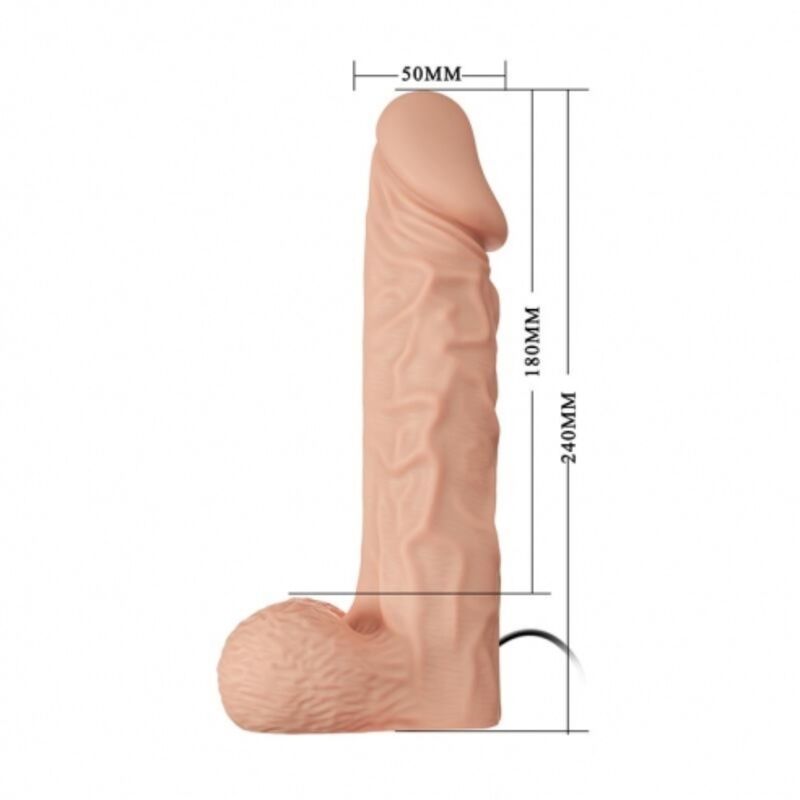 Détail de dimensions du gode Ultra Passionate 24 cm – Baile