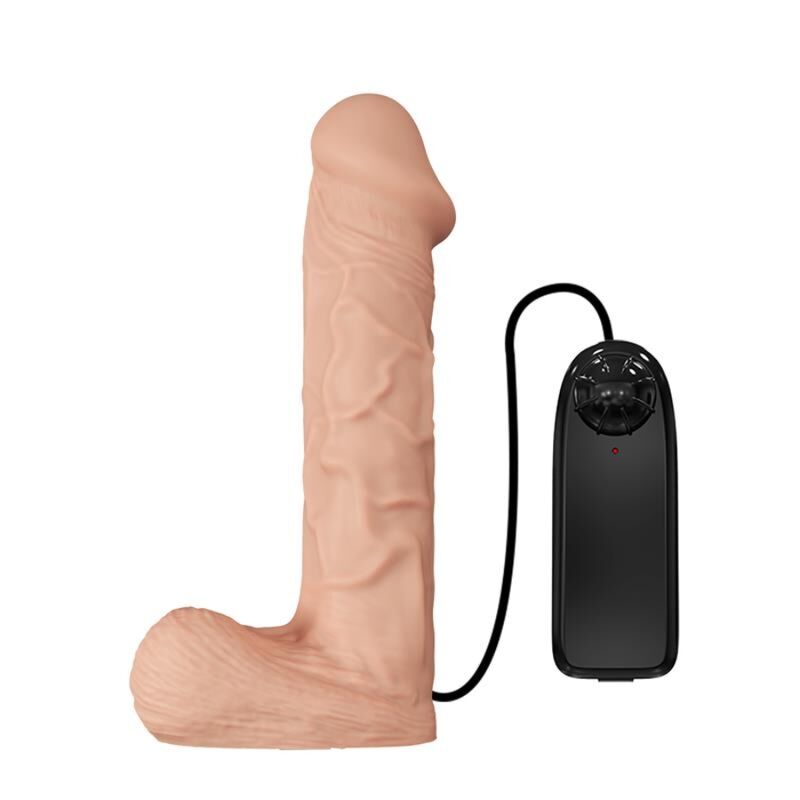 Gode Ultra Passionate 26 cm et commande filaire sur fond blanc – Baile