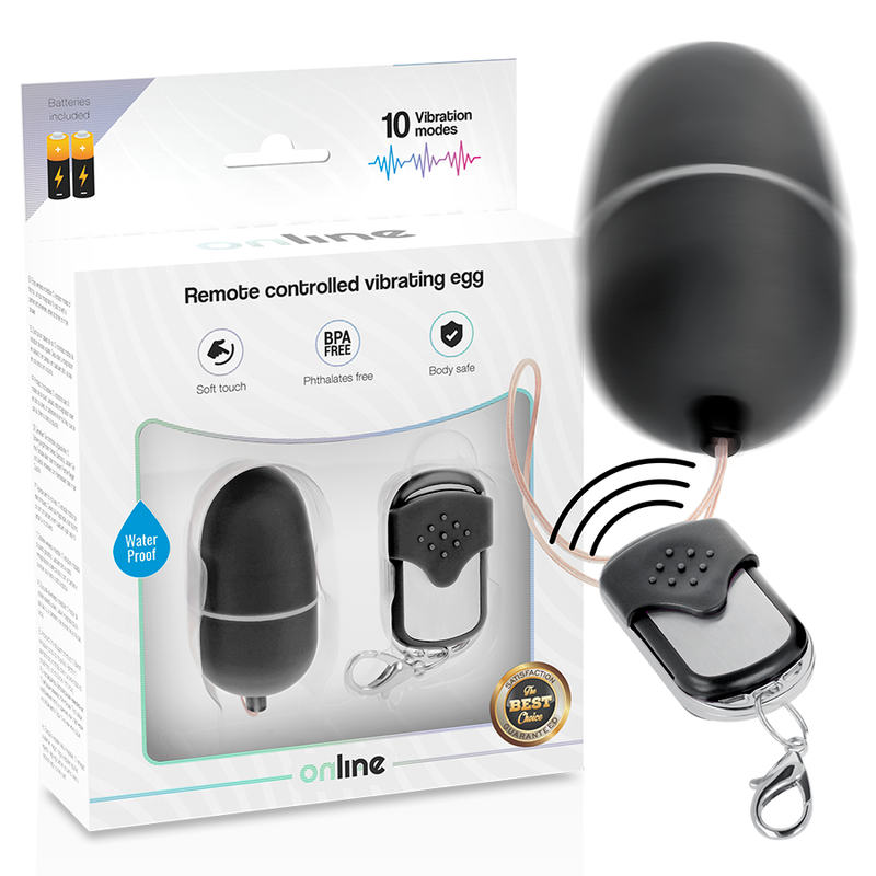 Œuf vibrant Online M noir avec télécommande – Online