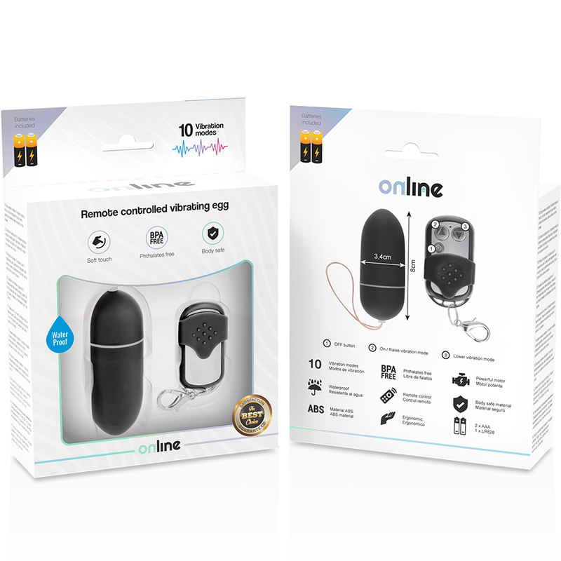 Œuf vibrant Online L noir avec télécommande – Online