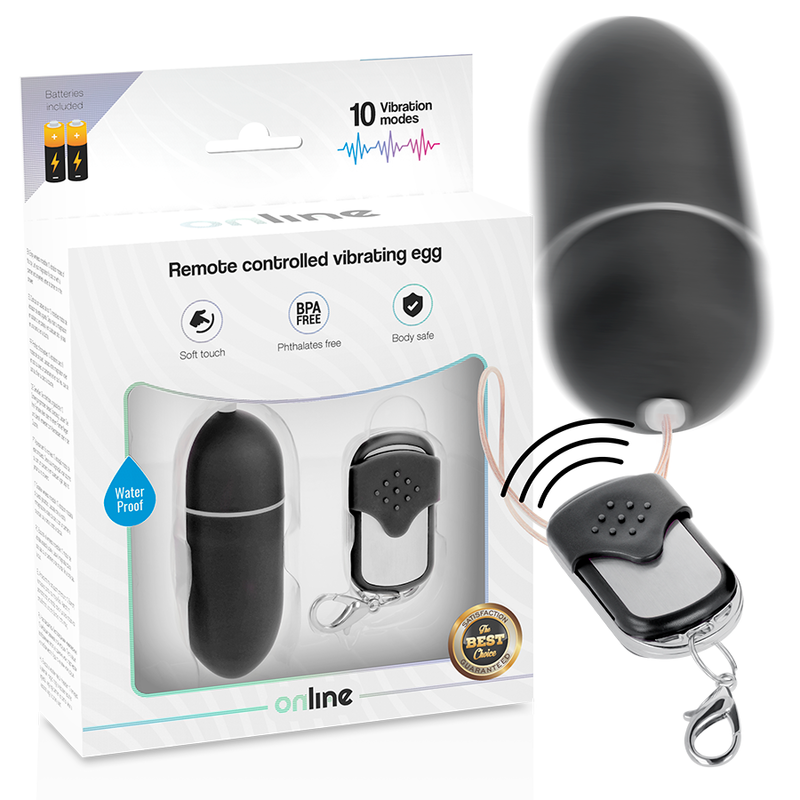Œuf vibrant Online L noir avec télécommande – Online