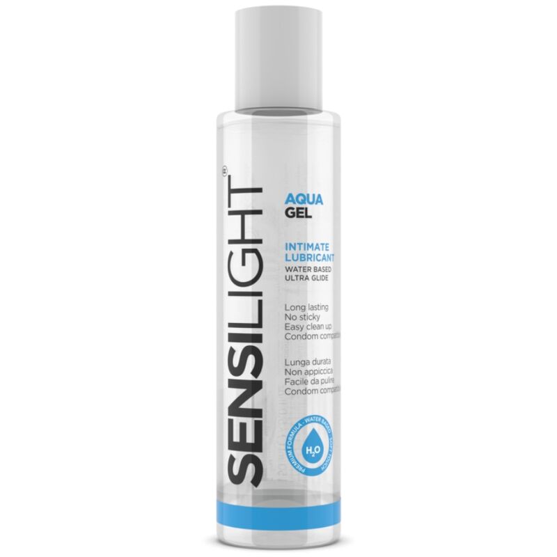 Lubrifiant Sensilight Aquagel 150 ml – IntimateLine – vue principale sur fond blanc