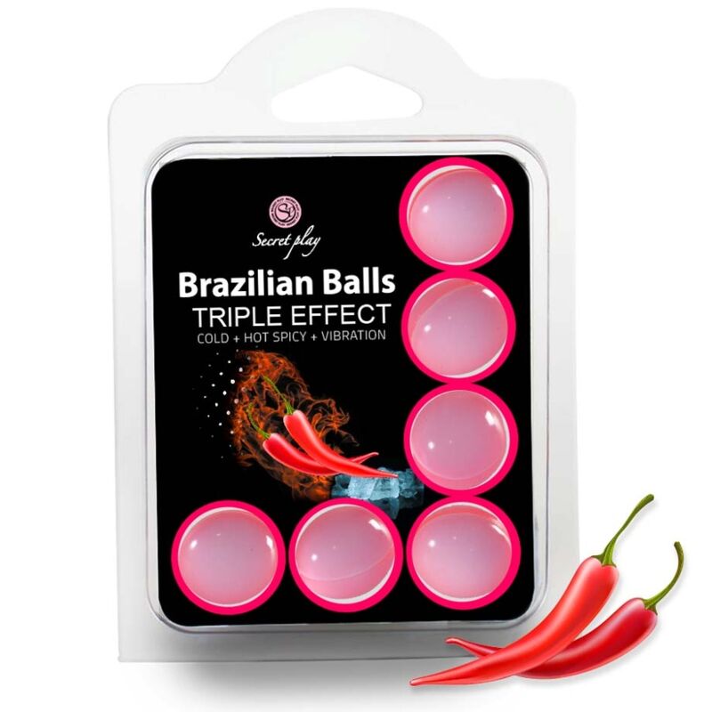 Boules brésiliennes triple effet x6 – Secretplay sur fond blanc