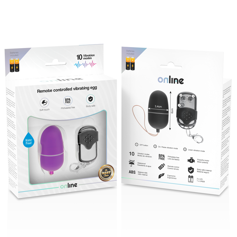 Œuf vibrant Online M lilas avec télécommande – Online