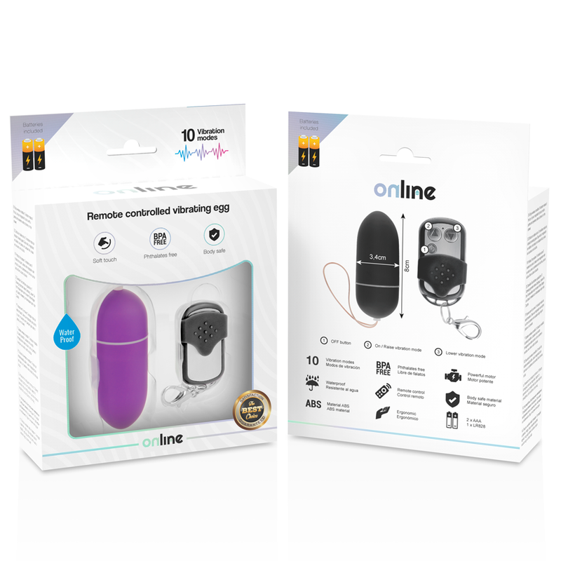 Œuf vibrant Online L lilas avec télécommande – Online