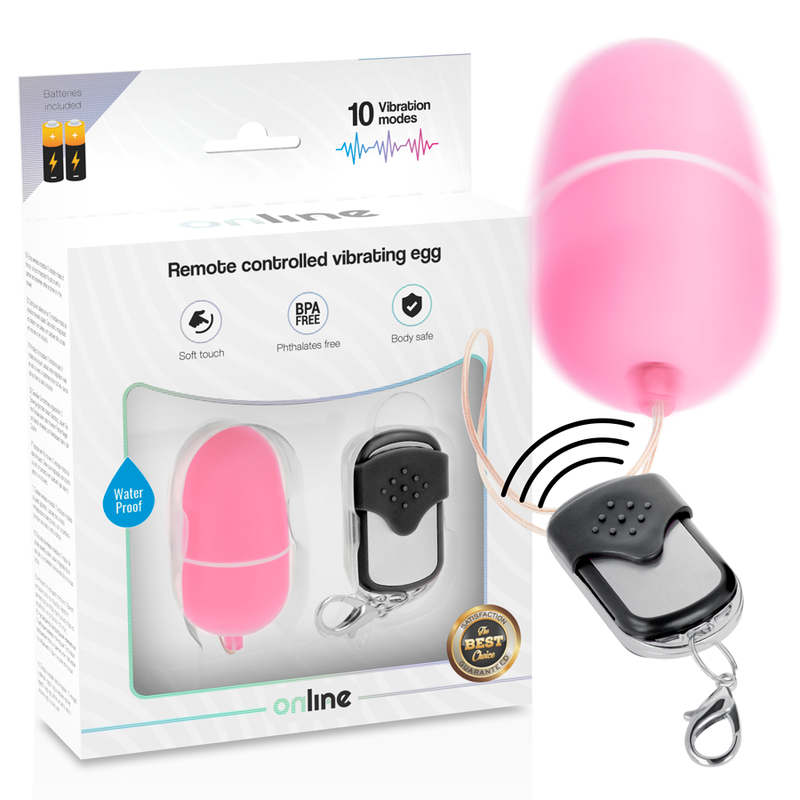 Œuf vibrant Online M rose avec télécommande – Online