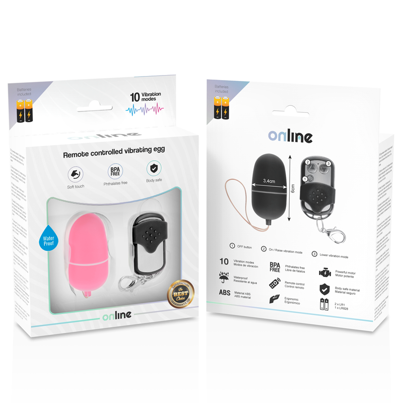 Œuf vibrant Online M rose avec télécommande – Online