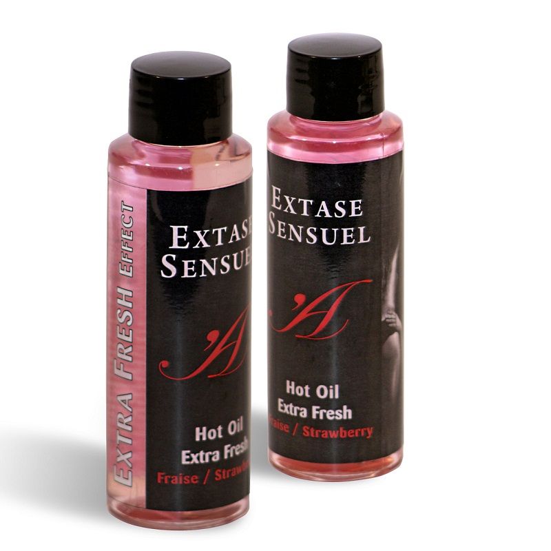 Huile de massage effet fraise extra fraîche 100 ml – Extase Sensual – vue 2