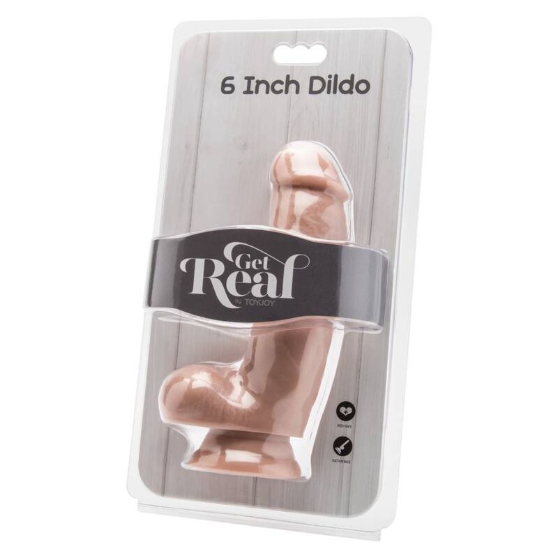 Gode réaliste avec testicules 12 cm chair – Get Real — vue 2