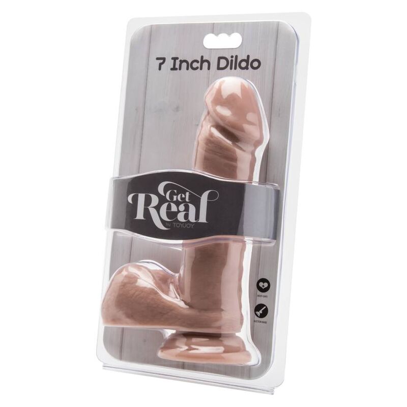 Gode réaliste avec testicules 18 cm chair – Get Real — vue 2