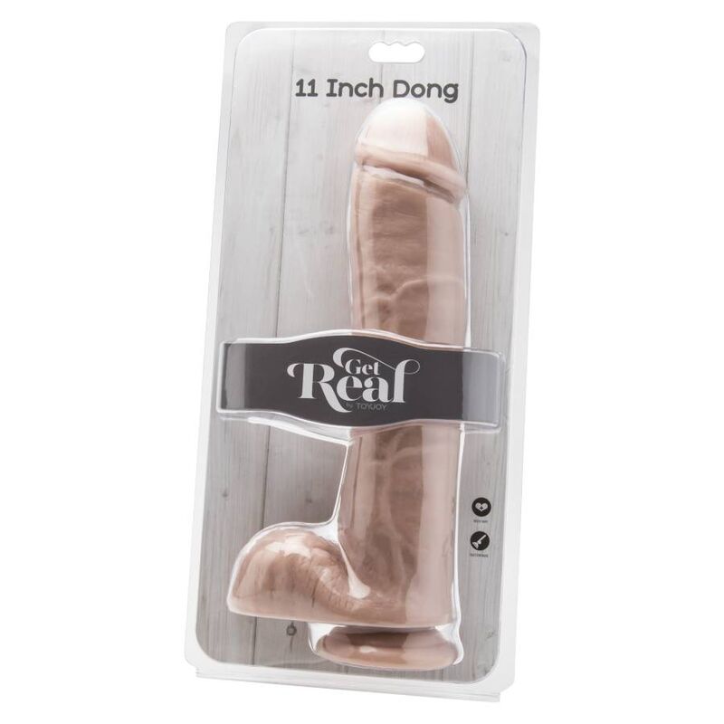 Gode réaliste avec testicules 28 cm chair – Get Real — vue 2