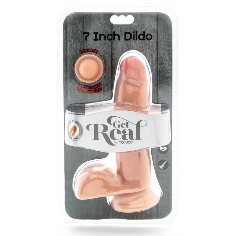Gode réaliste Double densité avec testicules 12 cm chair – Get Real — vue 3